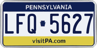 PA license plate LFQ5627