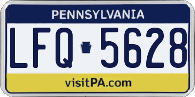 PA license plate LFQ5628