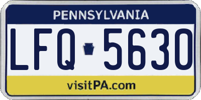 PA license plate LFQ5630