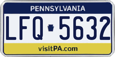 PA license plate LFQ5632