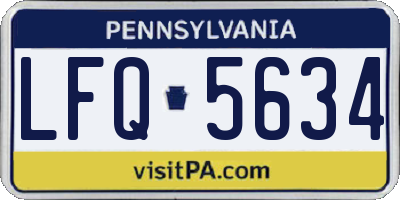 PA license plate LFQ5634