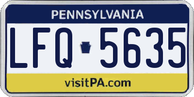 PA license plate LFQ5635