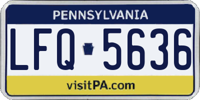 PA license plate LFQ5636