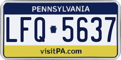 PA license plate LFQ5637