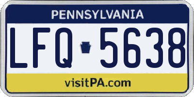 PA license plate LFQ5638