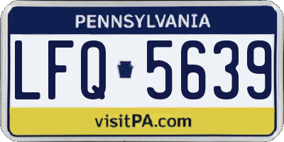 PA license plate LFQ5639