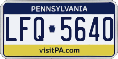 PA license plate LFQ5640