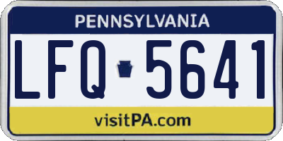 PA license plate LFQ5641