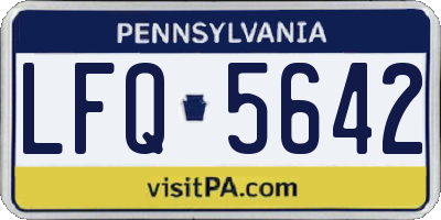 PA license plate LFQ5642