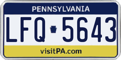 PA license plate LFQ5643