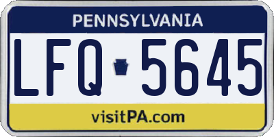 PA license plate LFQ5645