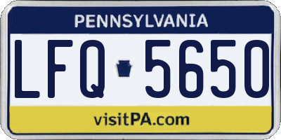 PA license plate LFQ5650