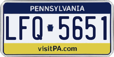 PA license plate LFQ5651