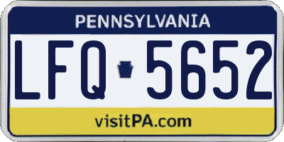 PA license plate LFQ5652