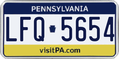PA license plate LFQ5654