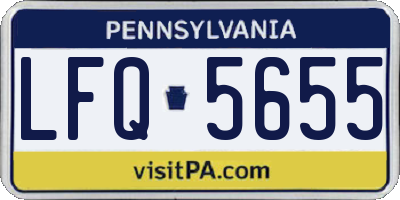 PA license plate LFQ5655