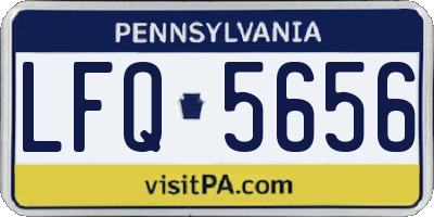 PA license plate LFQ5656