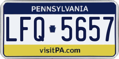 PA license plate LFQ5657