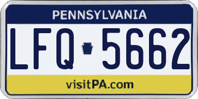 PA license plate LFQ5662