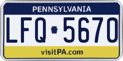 PA license plate LFQ5670