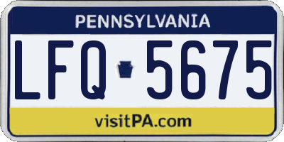 PA license plate LFQ5675