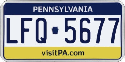 PA license plate LFQ5677