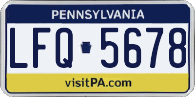 PA license plate LFQ5678