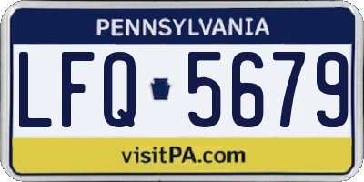 PA license plate LFQ5679