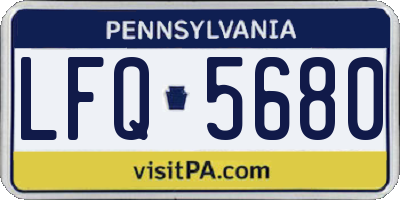 PA license plate LFQ5680