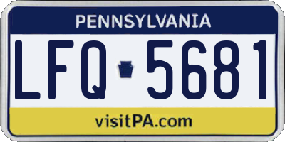 PA license plate LFQ5681