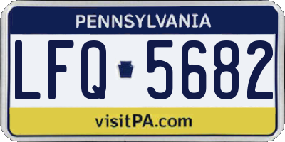 PA license plate LFQ5682
