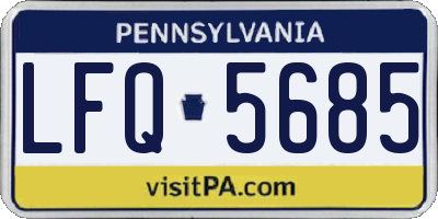 PA license plate LFQ5685