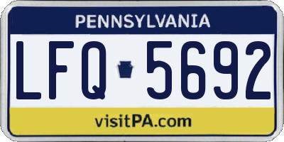 PA license plate LFQ5692