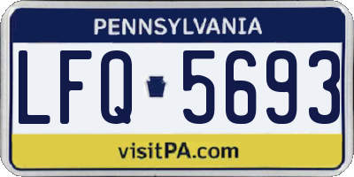 PA license plate LFQ5693