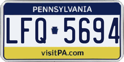 PA license plate LFQ5694