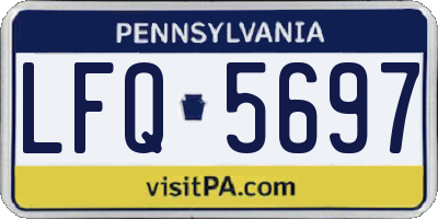 PA license plate LFQ5697