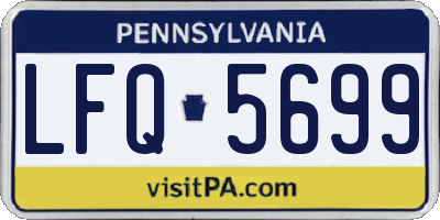 PA license plate LFQ5699