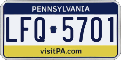PA license plate LFQ5701
