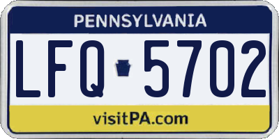 PA license plate LFQ5702