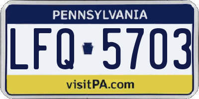 PA license plate LFQ5703