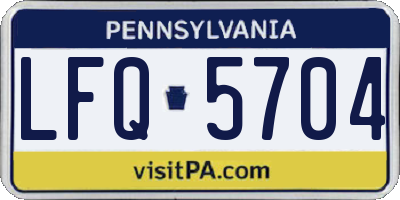 PA license plate LFQ5704
