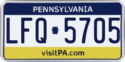 PA license plate LFQ5705