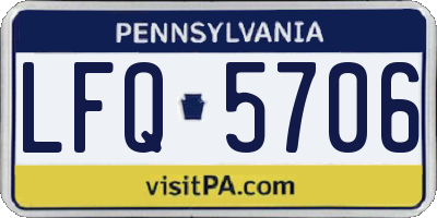 PA license plate LFQ5706