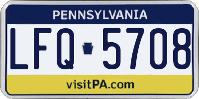 PA license plate LFQ5708