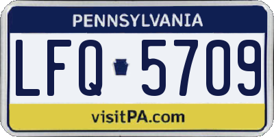 PA license plate LFQ5709