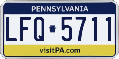 PA license plate LFQ5711
