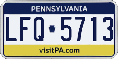 PA license plate LFQ5713