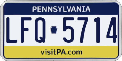 PA license plate LFQ5714