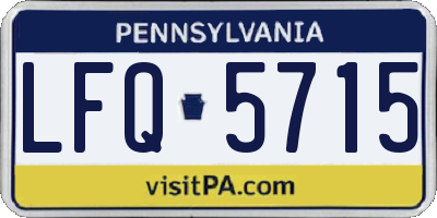 PA license plate LFQ5715