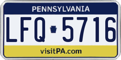 PA license plate LFQ5716